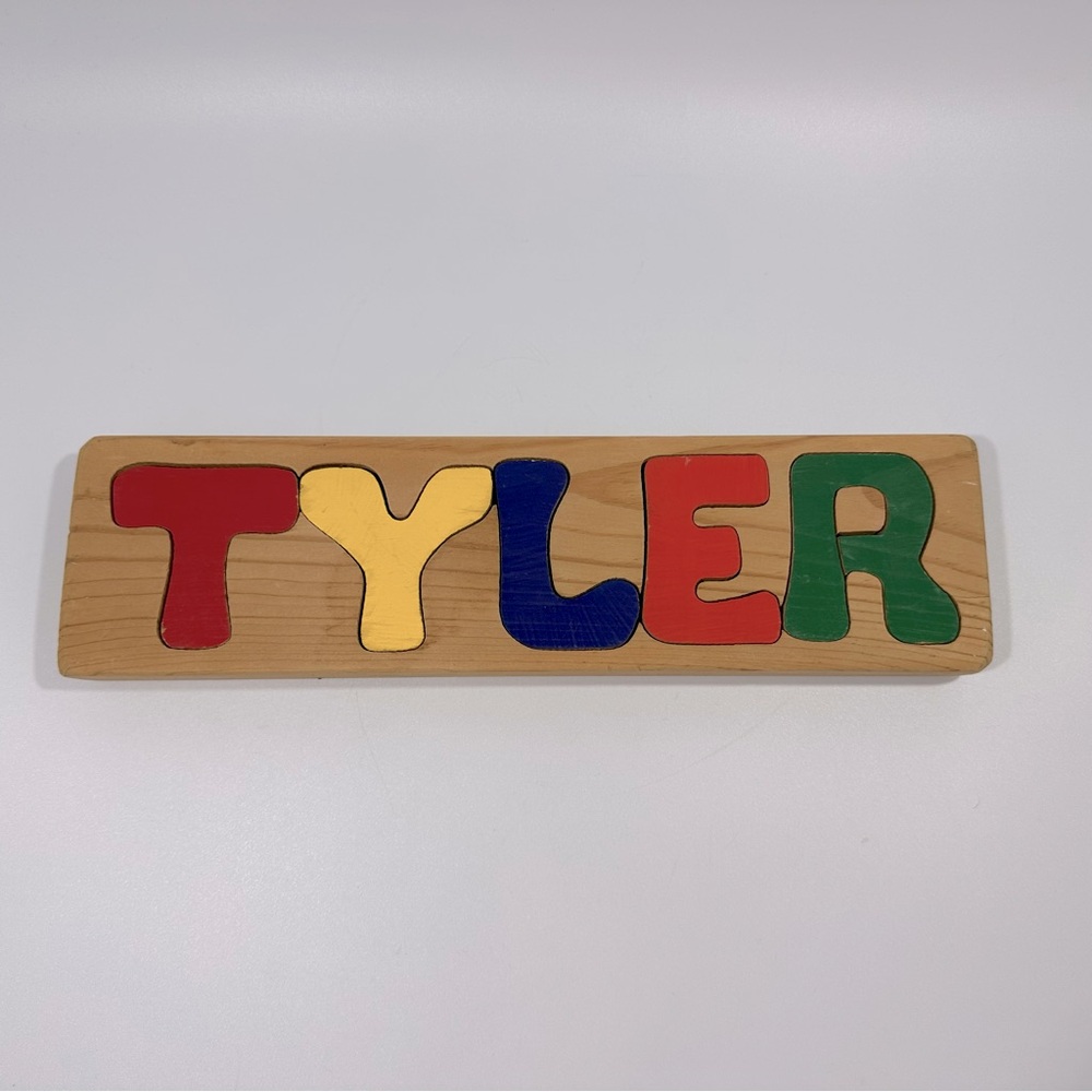Tyler Wood Name Spell Out Multicolor Puzzle Personalized